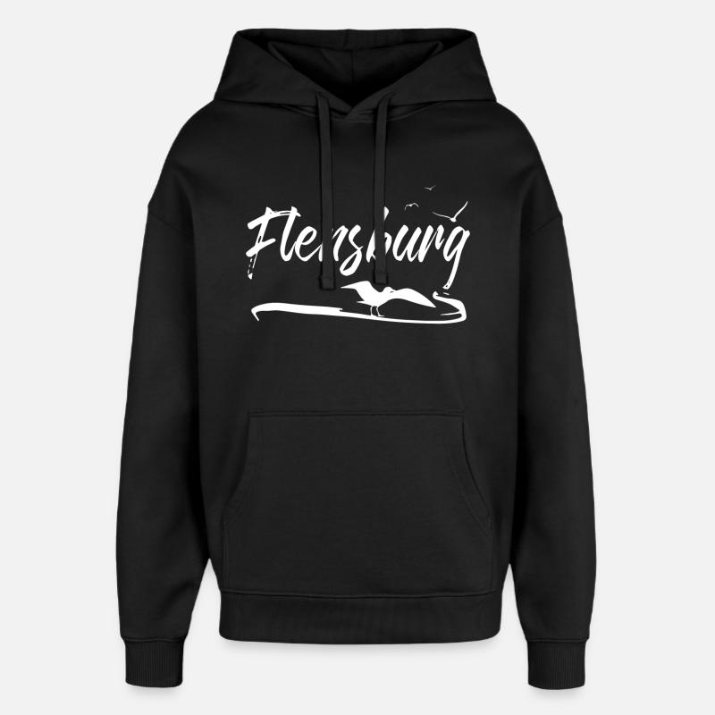 Flensburg Möwe - Oversized Unisex Hoodie von Stanley/Stella - Schwarz