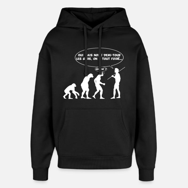 évolution inversée - Sweat à capuche unisexe Stanley/Stella Oversized - noir