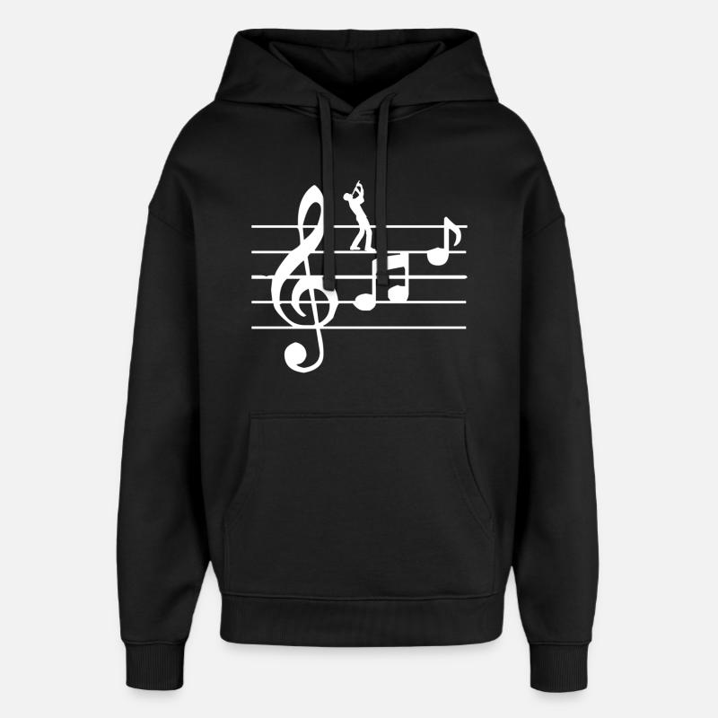 Flöte Blasinstrumente - Oversized Unisex Hoodie von Stanley/Stella - Schwarz