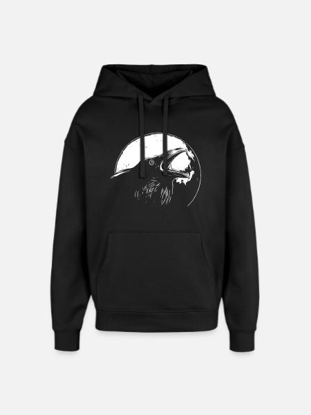 Raven in the full moon - Oversized Unisex Hoodie by Stanley/Stella - black