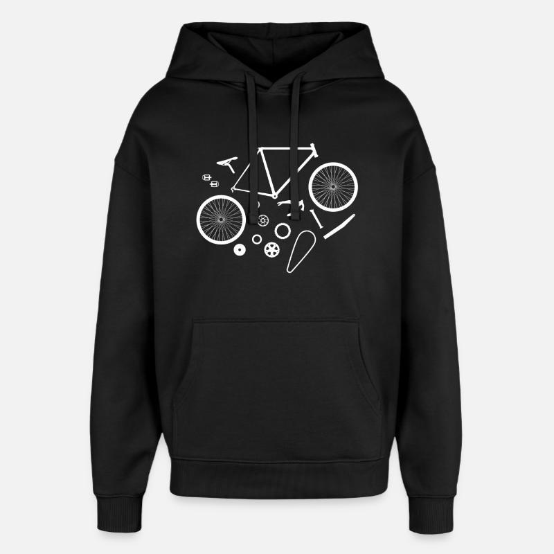 Fahrrad Einzelteile - Oversized Unisex Hoodie von Stanley/Stella - Schwarz