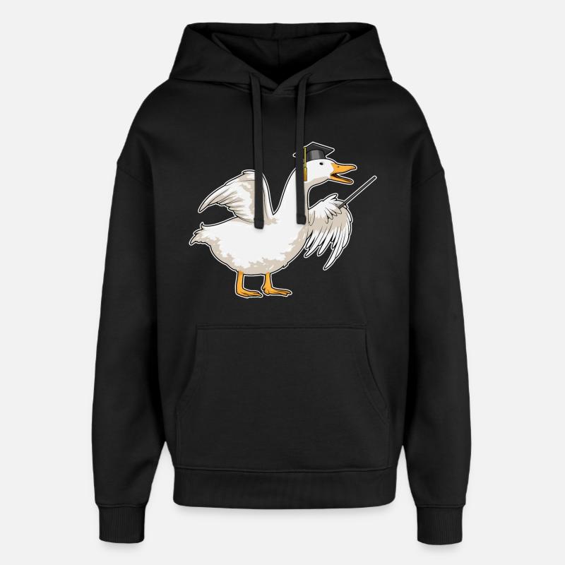 Canard Professeur Cylindre - Sweat à capuche unisexe Stanley/Stella Oversized - noir