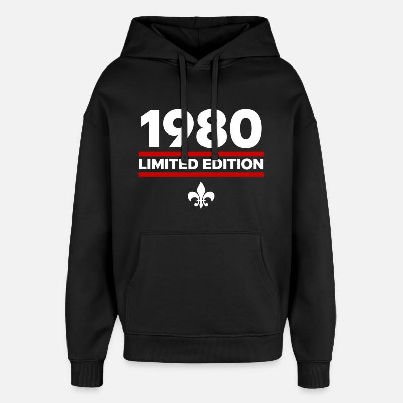 Édition limitée de 1980 - Sweat à capuche unisexe Stanley/Stella Oversized - noir