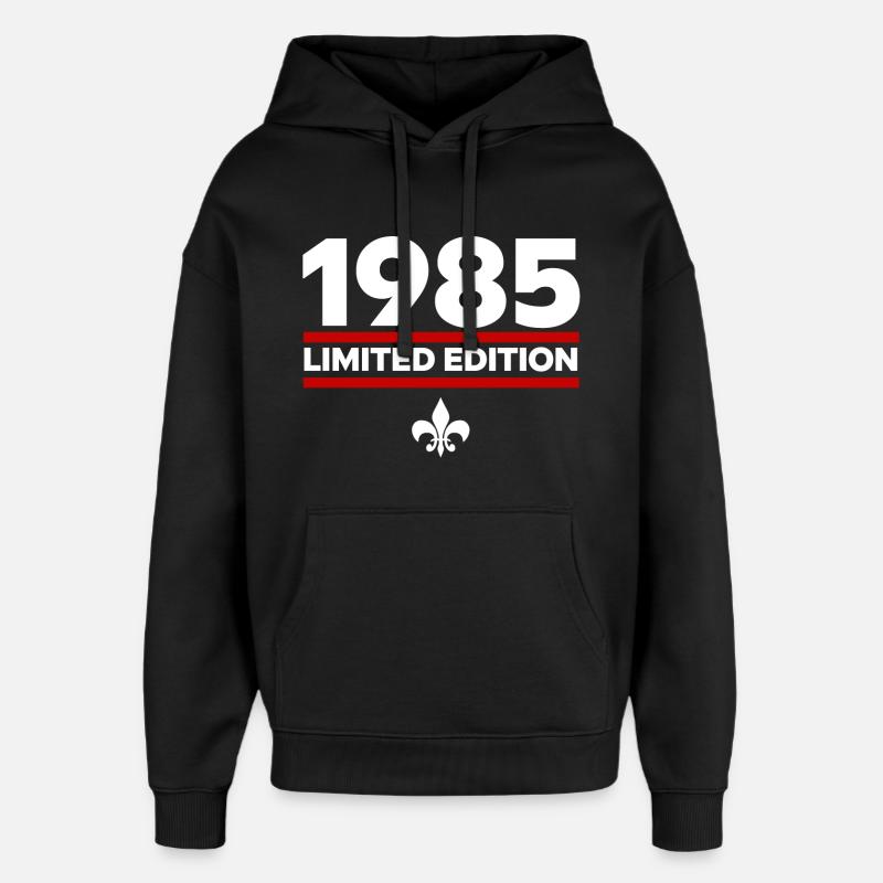 1985 Édition limitée - Sweat à capuche unisexe Stanley/Stella Oversized - noir