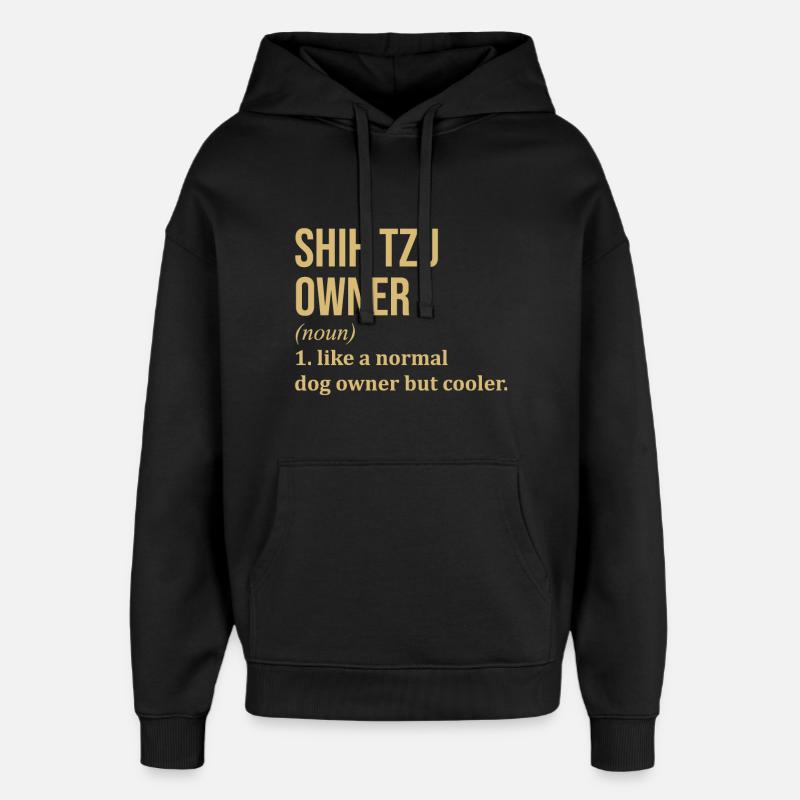 Shih Tzu - Sweat à capuche unisexe Stanley/Stella Oversized - noir