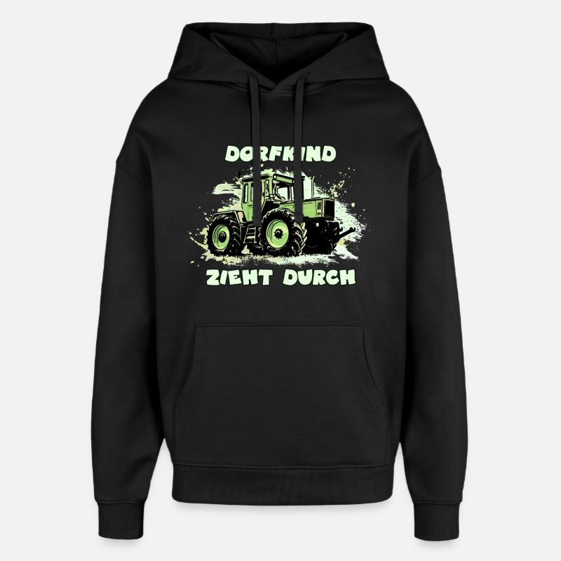 Village child pulls through - Oversized Unisex Hoodie by Stanley/Stella - black