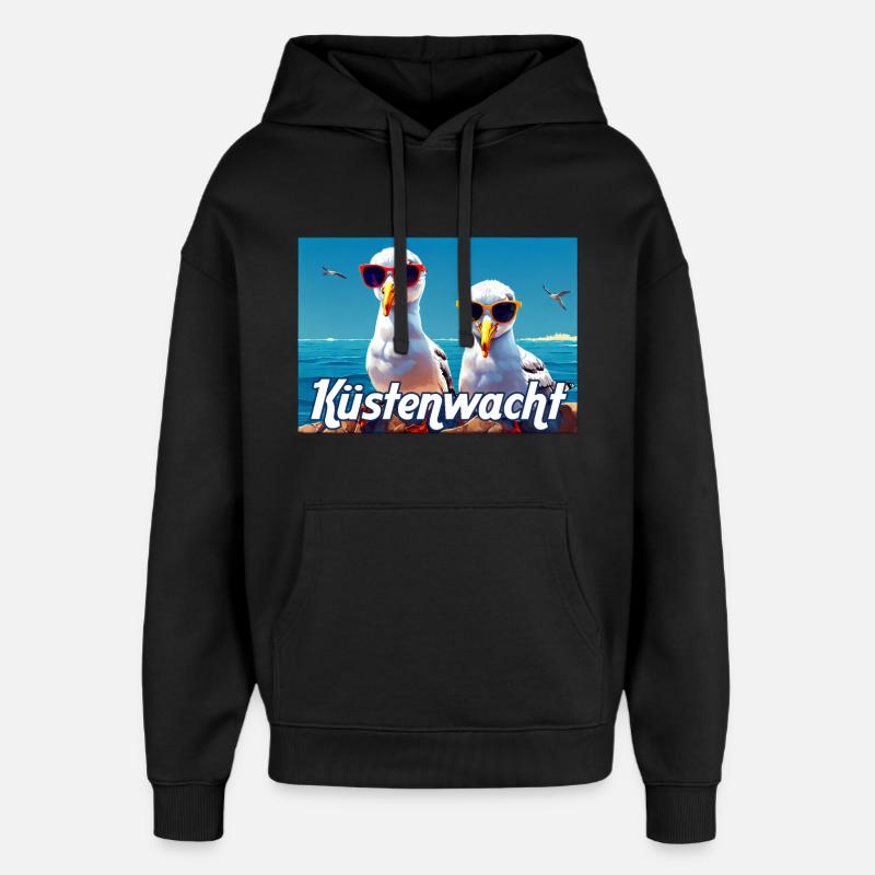 Garde-côtes Seagulls - Sweat à capuche unisexe Stanley/Stella Oversized - noir