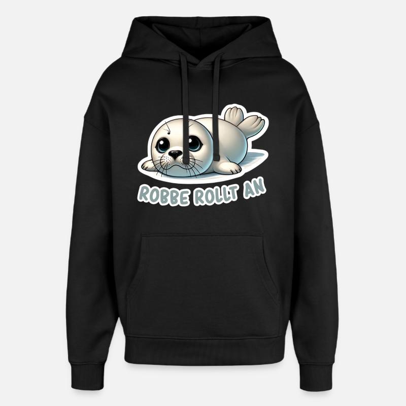 Robbe rollt an - Oversized Unisex Hoodie von Stanley/Stella - Schwarz