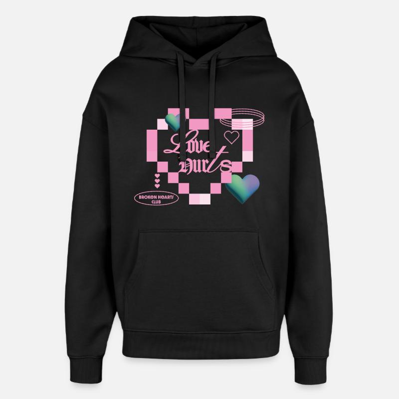 L’amour fait mal - Sweat à capuche unisexe Stanley/Stella Oversized - noir