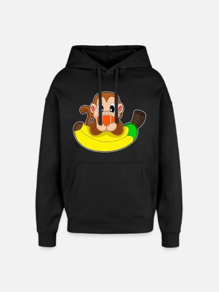 Affe Poker Pokerkarten - Oversized Unisex Hoodie von Stanley/Stella - Schwarz