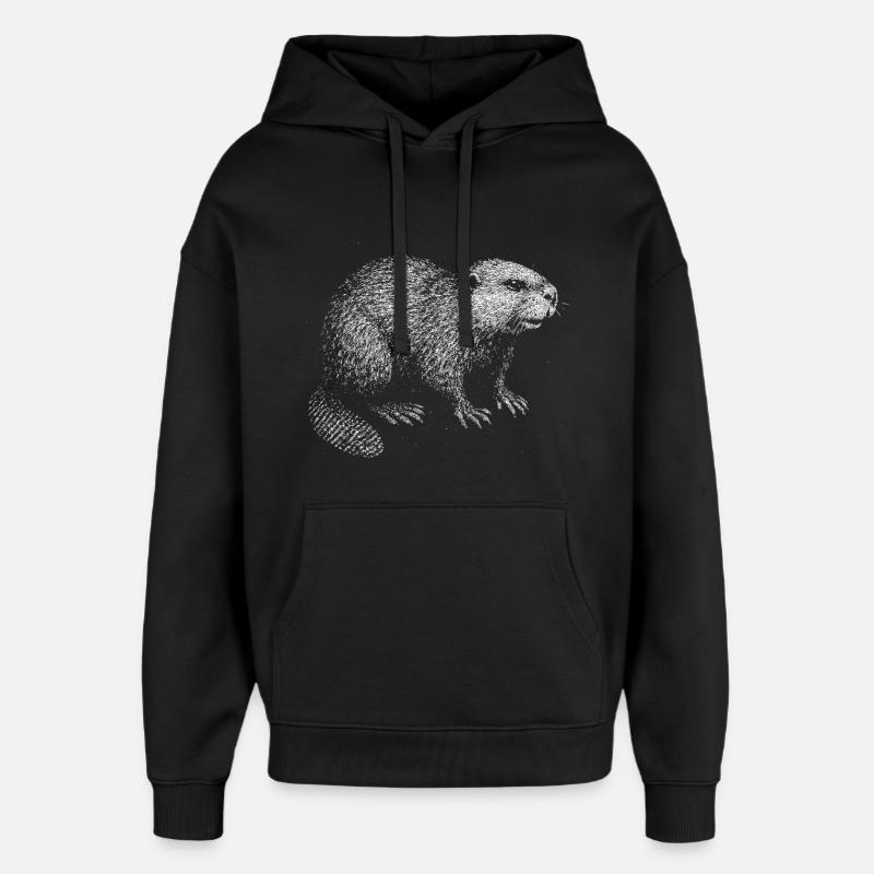 Un castor - Sweat à capuche unisexe Stanley/Stella Oversized - noir