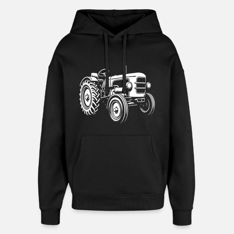 Kraftpaket vom Acker - Oversized Unisex Hoodie von Stanley/Stella - Schwarz