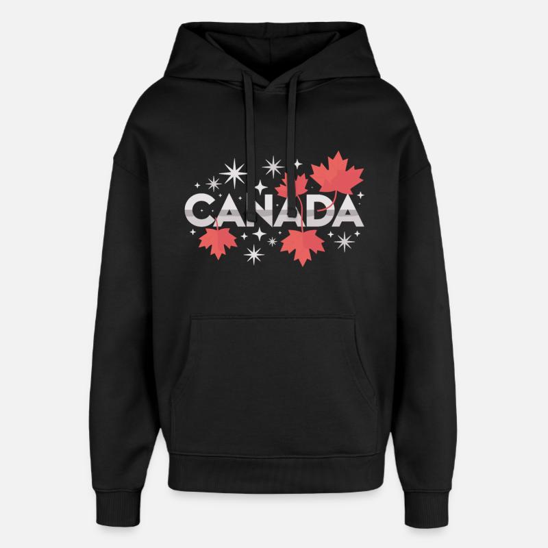 Canada Maple Leaf Gift Idea - Oversized Unisex Hoodie by Stanley/Stella - black