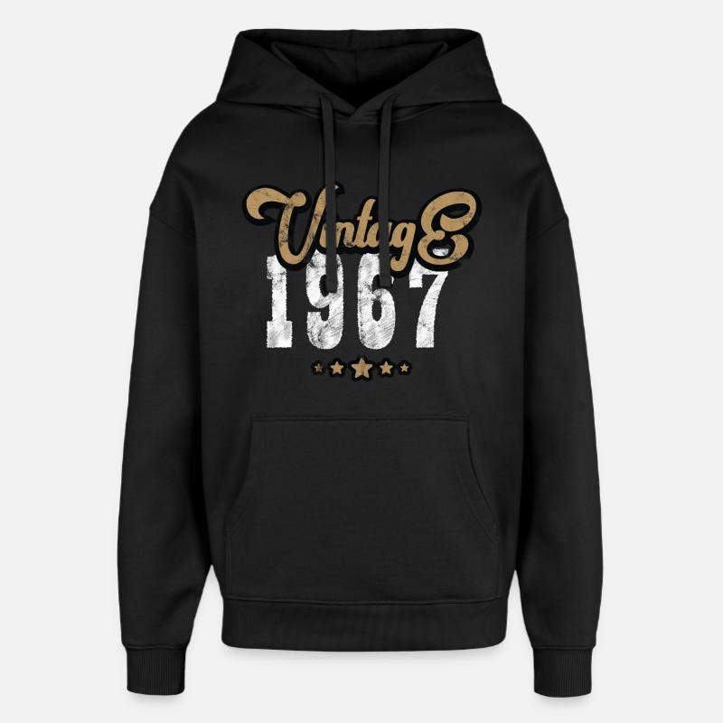 Millésime 1967 - Sweat à capuche unisexe Stanley/Stella Oversized - noir