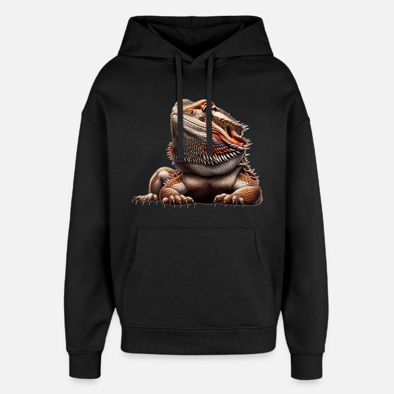 Dragon barbu - Sweat à capuche unisexe Stanley/Stella Oversized - noir