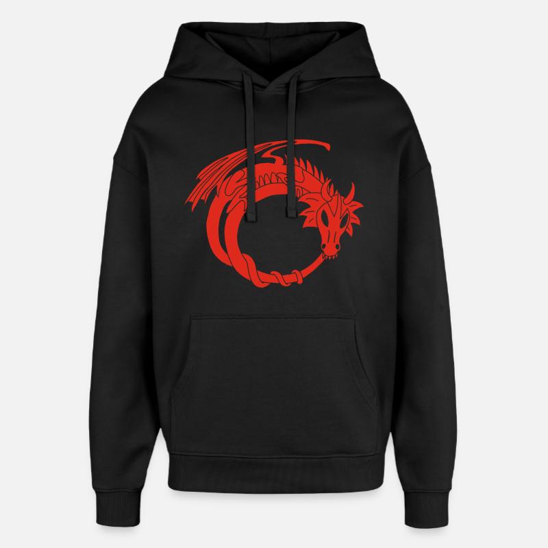 L'anneau du dragon rouge - Sweat à capuche unisexe Stanley/Stella Oversized - noir