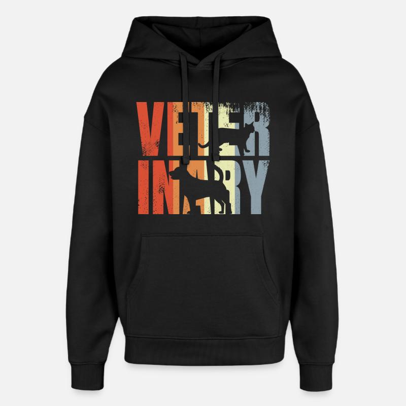 Vétérinaire rétro - Sweat à capuche unisexe Stanley/Stella Oversized - noir