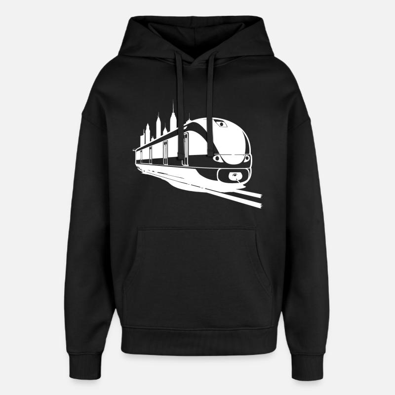 Eisenbahn - Oversized Unisex Hoodie von Stanley/Stella - Schwarz