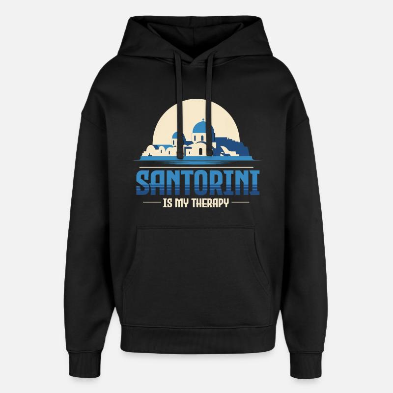 Santorin - Sweat à capuche unisexe Stanley/Stella Oversized - noir