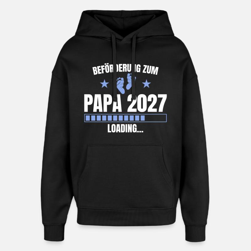 Beförderung zum Papa 2027 Loading - Vaterschaft - Oversized Unisex Hoodie von Stanley/Stella - Schwarz