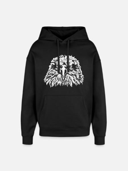 Eagle / Head / Bald Eagle - Oversized Unisex Hoodie by Stanley/Stella - black