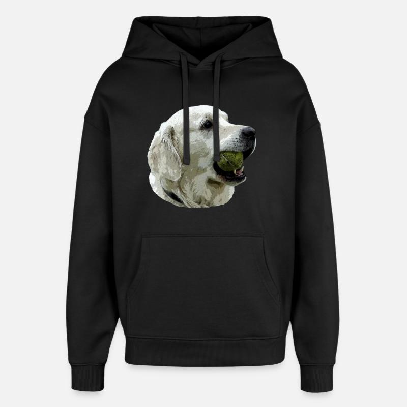 Labrador avec la bille - Sweat à capuche unisexe Stanley/Stella Oversized - noir