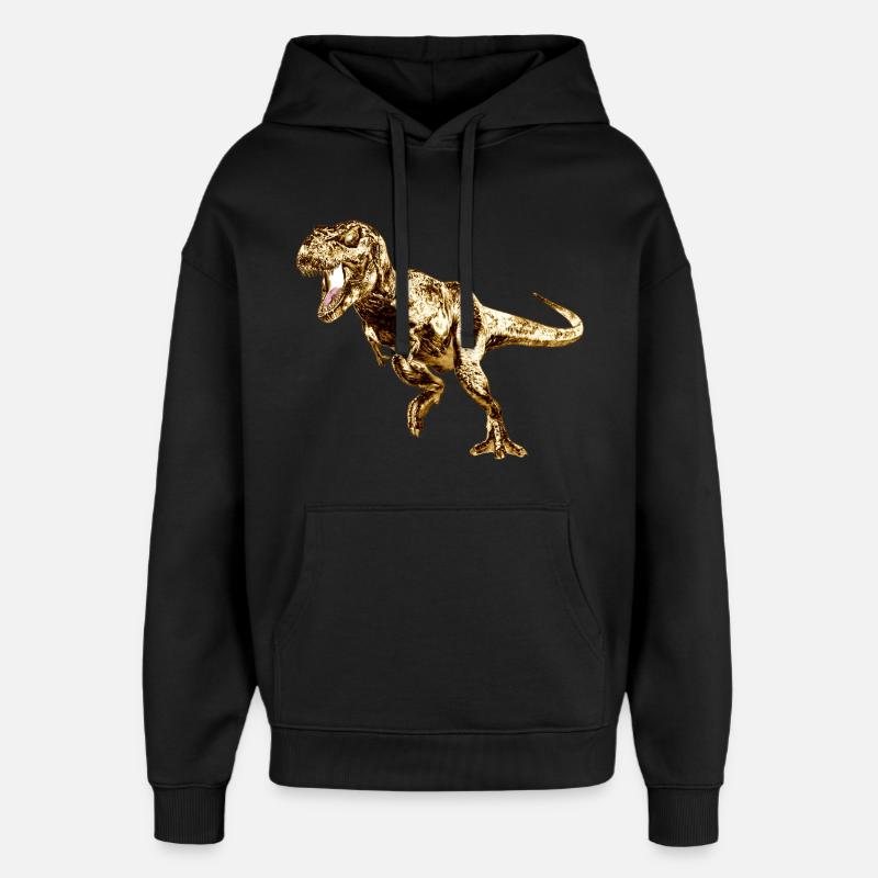 Imprimé de dinosaure préhistorique - Sweat à capuche unisexe Stanley/Stella Oversized - noir