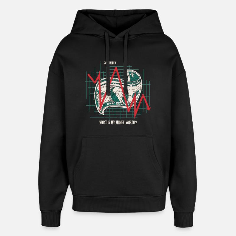 Que vaut mon argent d’autre! - Sweat à capuche unisexe Stanley/Stella Oversized - noir