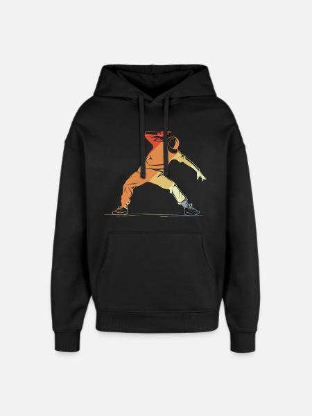 Breakdancer Sketch - Oversized Unisex Hoodie by Stanley/Stella - black