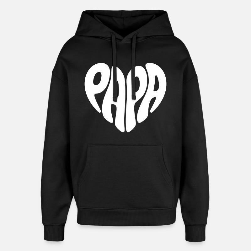 Papa - Sweat à capuche unisexe Stanley/Stella Oversized - noir