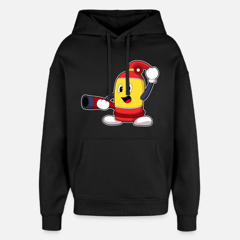 Firefighter Fire Hose Fire Brigade - Oversized Unisex Hoodie by Stanley/Stella - black