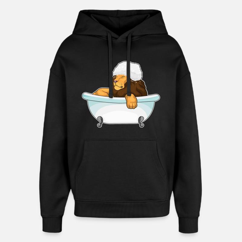 Baignoire Lion - Sweat à capuche unisexe Stanley/Stella Oversized - noir