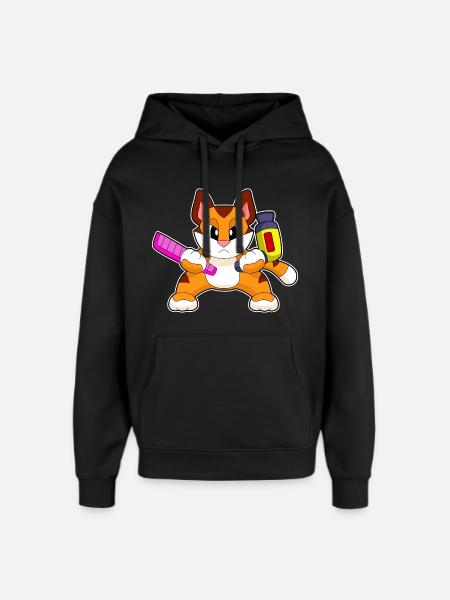 Tiger Coiffeur Peigne Sèche-cheveux - Sweat à capuche unisexe Stanley/Stella Oversized - noir