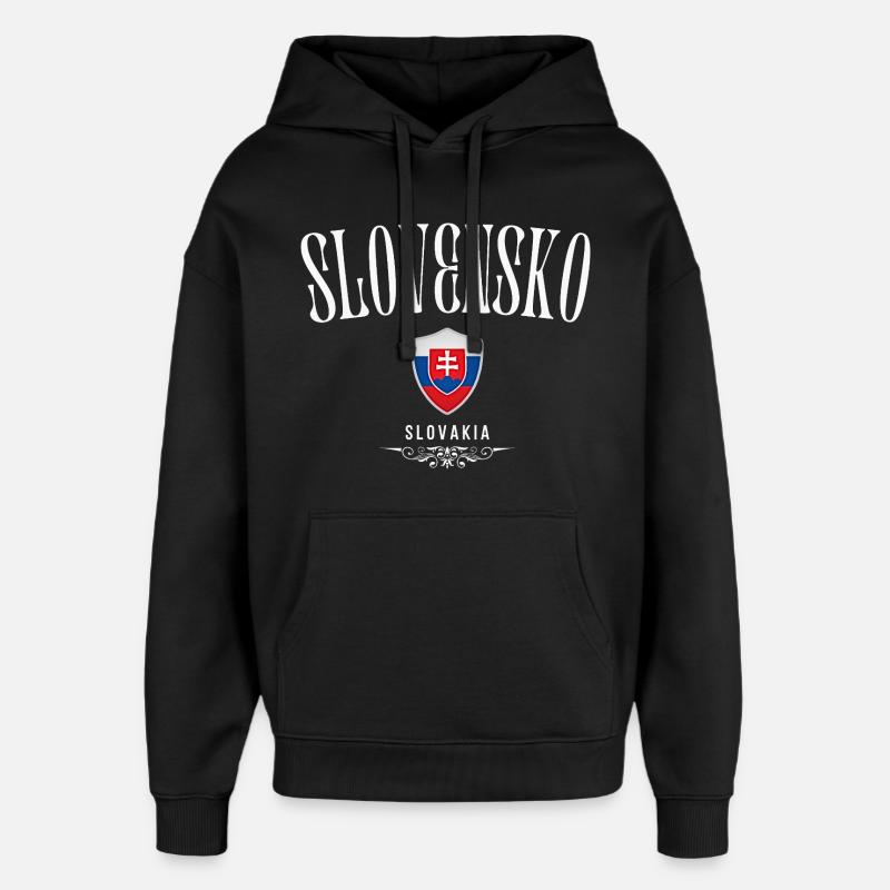 Drapeau de la Slovaquie, patriote slovaque - Sweat à capuche unisexe Stanley/Stella Oversized - noir
