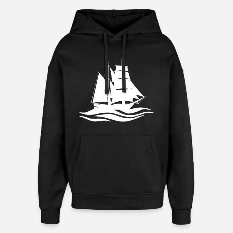 Bateau blanc et voyage - Sweat à capuche unisexe Stanley/Stella Oversized - noir