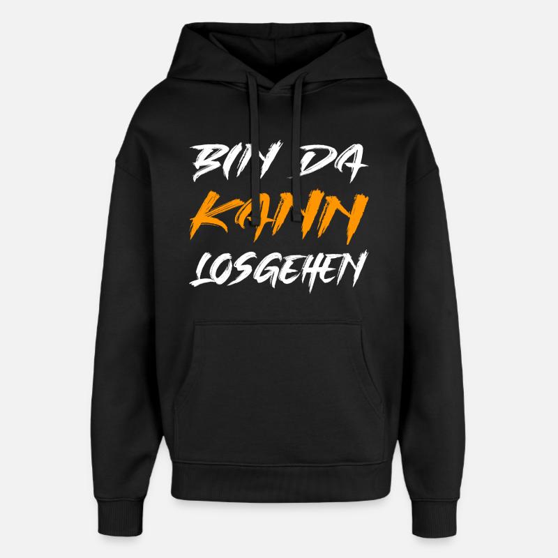 Bin da kann losgehen - Oversized Unisex Hoodie von Stanley/Stella - Schwarz