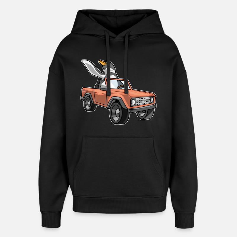 Pinguin Auto - Oversized Unisex Hoodie von Stanley/Stella - Schwarz