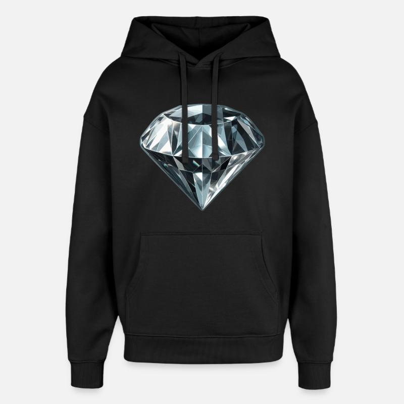 Pierre précieuse de diamant - Sweat à capuche unisexe Stanley/Stella Oversized - noir
