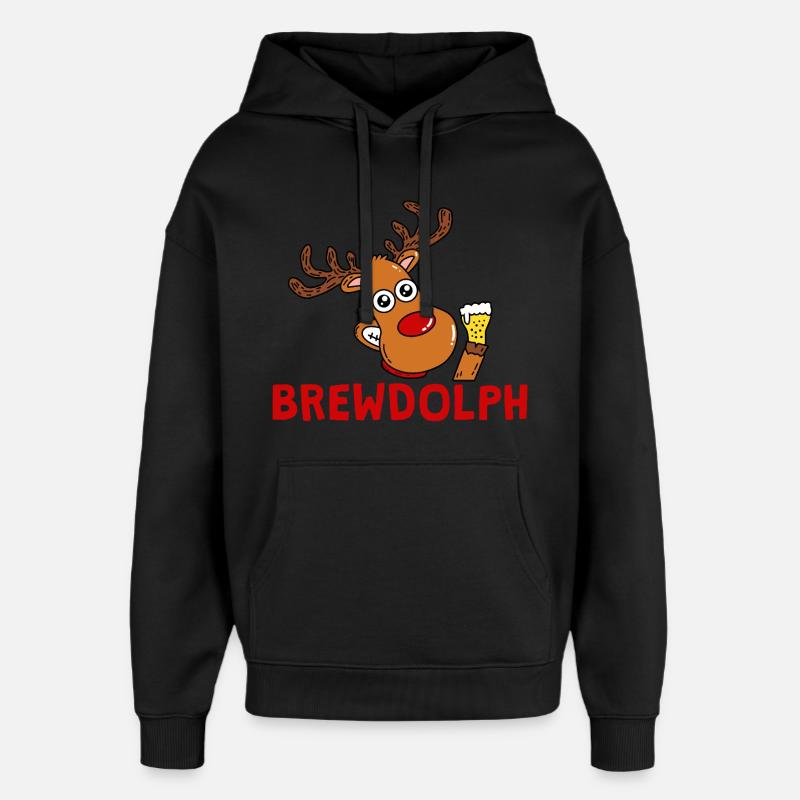 BrewDolph Reindeer Beer Hero - Sweat à capuche unisexe Stanley/Stella Oversized - noir
