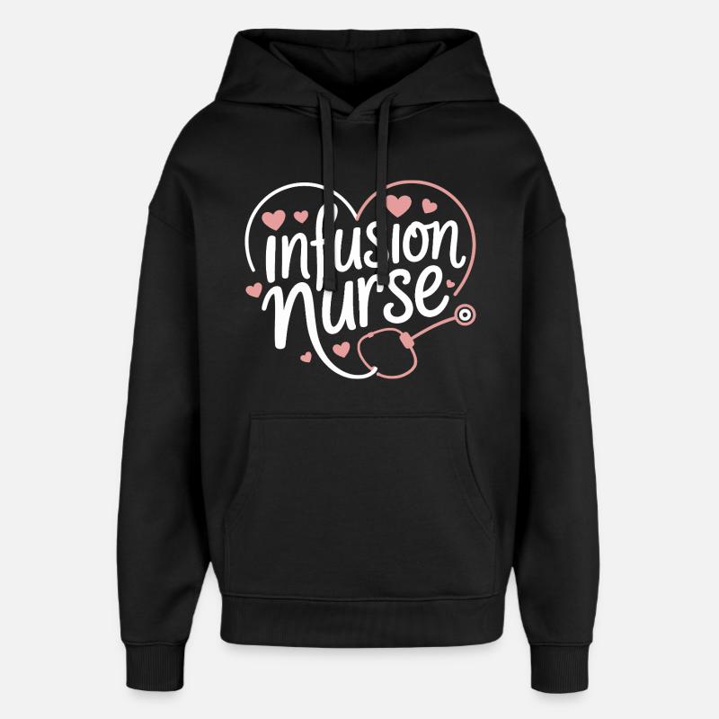 Conception du cœur pour infirmière d’infusion - Sweat à capuche unisexe Stanley/Stella Oversized - noir