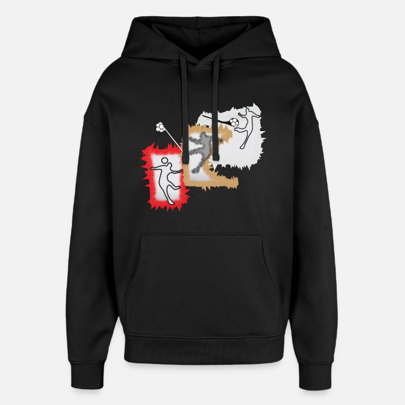 Dynamischer Ballspieler - Oversized Unisex Hoodie von Stanley/Stella - Schwarz