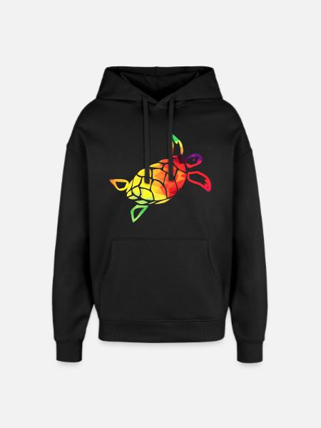 Bunte Schildkröte - Oversized Unisex Hoodie von Stanley/Stella - Schwarz