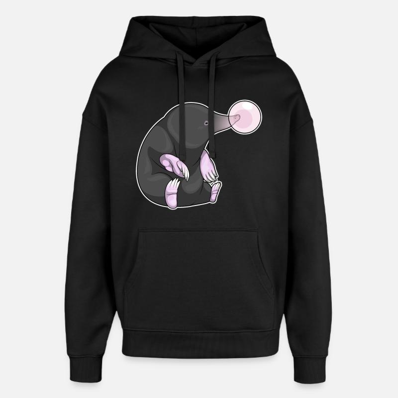 Gomme à mâcher taupe - Sweat à capuche unisexe Stanley/Stella Oversized - noir