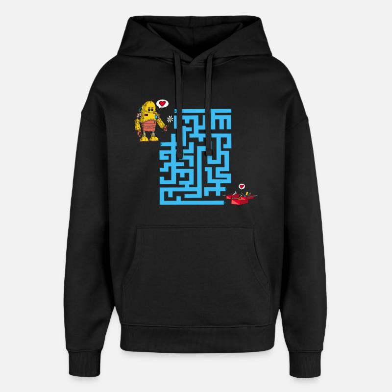 Le labyrinthe de l'amour - Sweat à capuche unisexe Stanley/Stella Oversized - noir