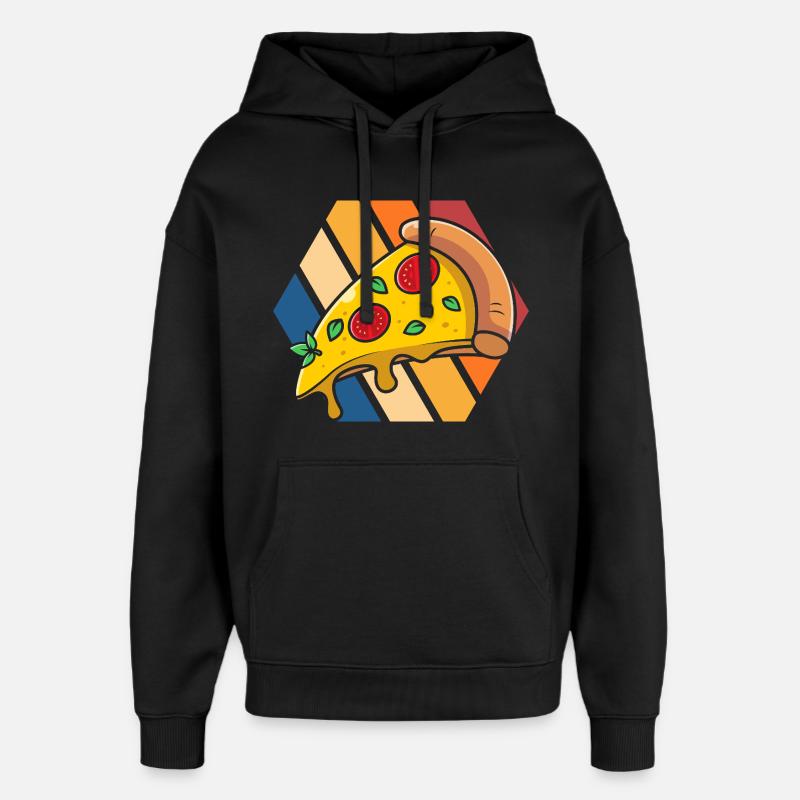 Pizza Pop Art Tranche - Sweat à capuche unisexe Stanley/Stella Oversized - noir