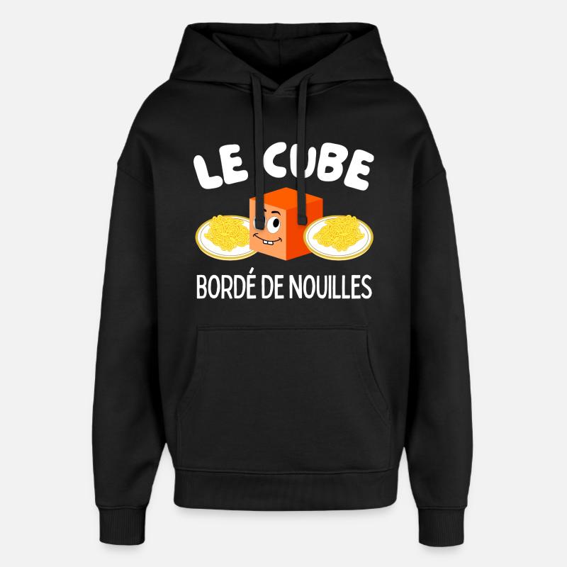Le Cube Bordé de Nouilles - Sweat à capuche unisexe Stanley/Stella Oversized - noir
