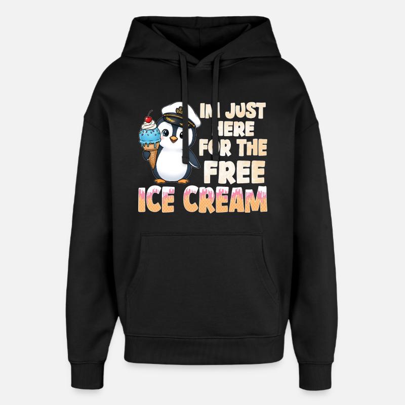 Capitaine Pingouin - Sweat à capuche unisexe Stanley/Stella Oversized - noir