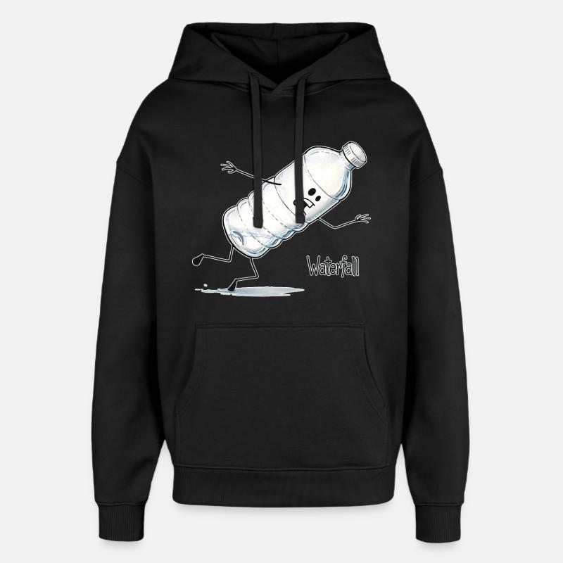 Waterfall – Falling Water Bottle Cartoon - Oversized Unisex Hoodie by Stanley/Stella - black