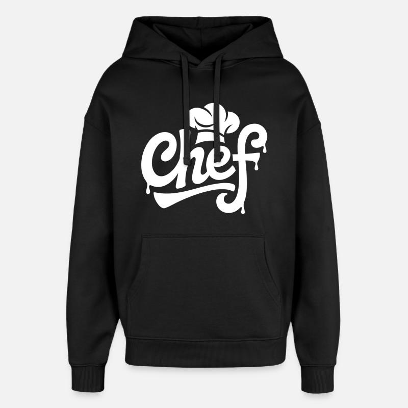 Chef Graffiti Kitchen Logo - Oversized Unisex Hoodie by Stanley/Stella - black