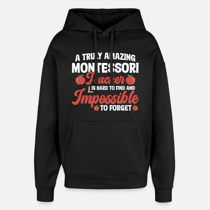 Montessori-Methode-Schulmitarbeiter Montessori - Oversized Unisex Hoodie von Stanley/Stella - Schwarz